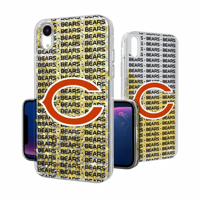 Chicago Bears iPhone Text Backdrop Design Glitter Case