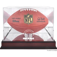 Vitrine de présentation du logo de football des Chicago Bears en acajou avec dos en miroir