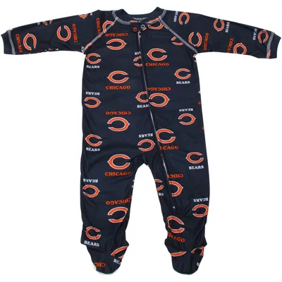 Chicago Bears Newborn Full Zip Raglan Coverall - Navy Blue