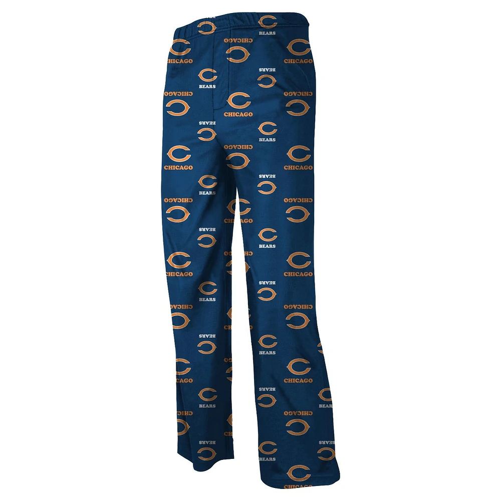 Pantalon de pyjama en flanelle avec logo intégral des Chicago Bears - Bleu marine