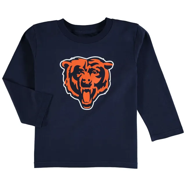 Nike Men's Chicago Bears Logo Long Sleeve Cotton Navy T-Shirt