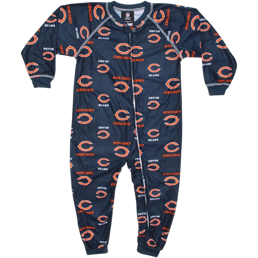 Combinaison raglan passepoilée et zippée pour tout-petits Chicago Bears - Bleu marine