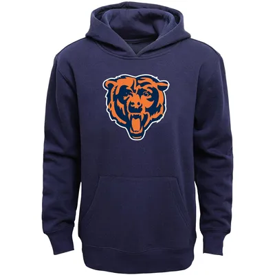 Chicago Bears Youth Primary Logo Team Color Fleece Pullover Hoodie - Navy Blue
