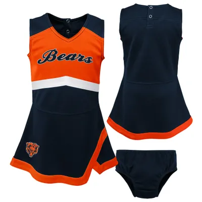 Chicago Bears Girls Infant Cheer Captain Jumper Dress - Navy/Orange