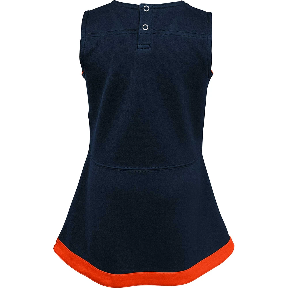 Girls Infant Navy Chicago Bears Cheer Captain Jumper Dress