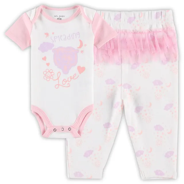 Newborn & Infant White/Pink New York Yankees Spreading Love Bodysuit & Tutu  with Leggings Set