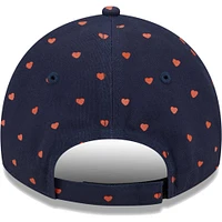 Casquette ajustable 9TWENTY Chicago Bears Hearts New Era pour filles d'âge préscolaire, bleu marine