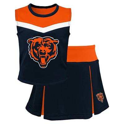 Girls Youth Navy Chicago Bears Spirit Two-Piece Cheerleader Set