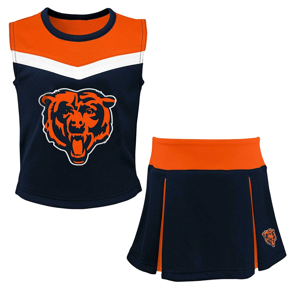 Ensemble deux pièces de pom-pom girl Chicago Bears Spirit bleu marine pour fille