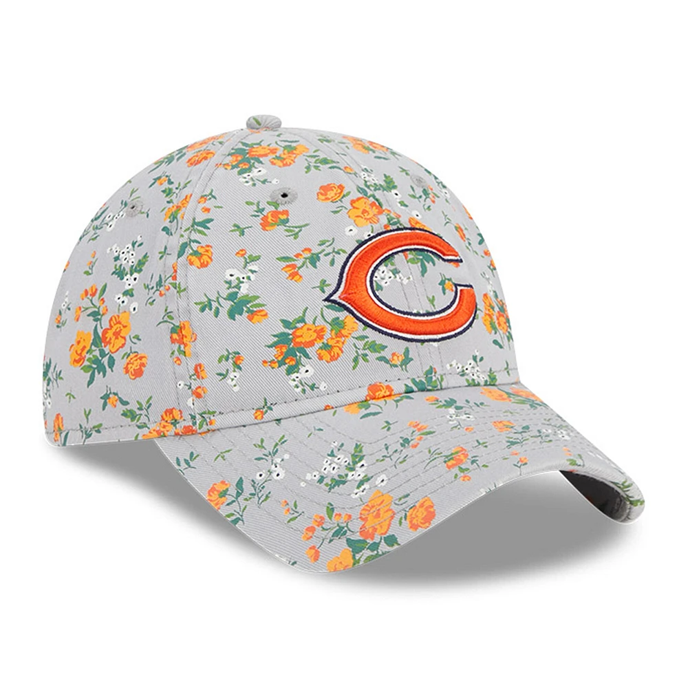 Chapeau réglable New Era pour filles, Chicago Bears Bouquet 9TWENTY, gris