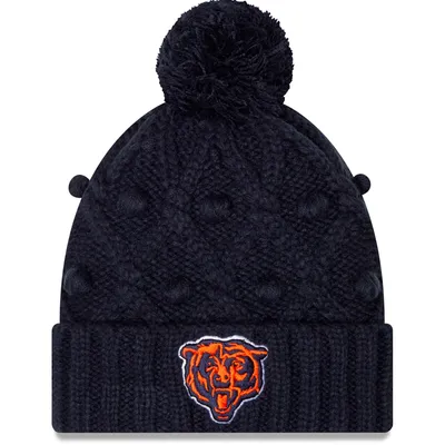 Girls Youth New Era Navy Chicago Bears Toasty Cuffed Knit Hat with Pom