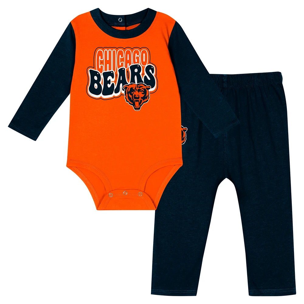 Ensemble body à manches longues et pantalon pour bébé Chicago Bears Double Up