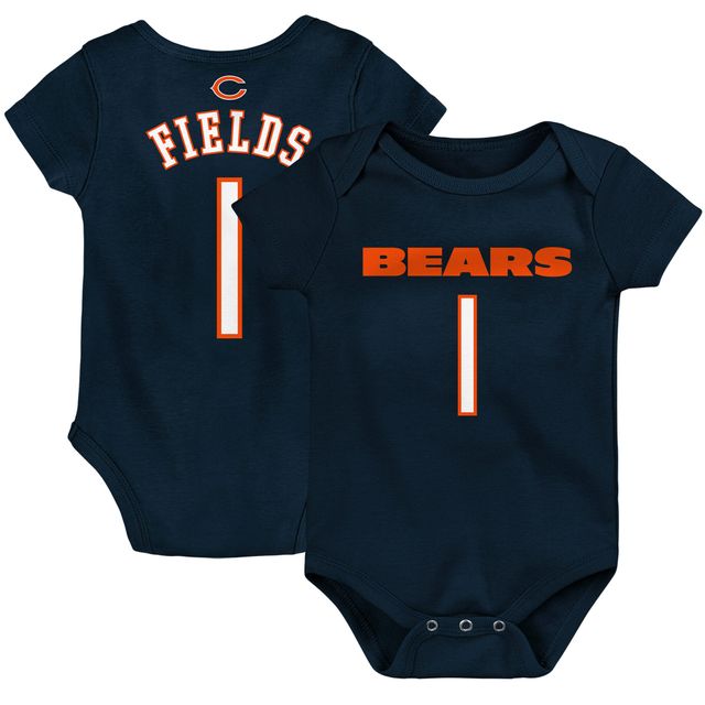 Body Justin Fields pour bébé, bleu marine, Chicago Bears, Mainliner, nom et numéro du joueur