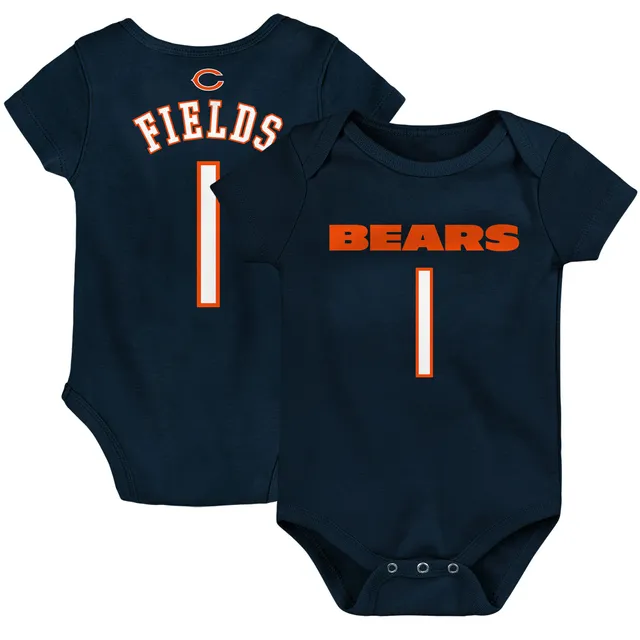 Infant Navy/Orange/Heathered Gray Chicago Bears 3-Pack Game On Bodysuit Set