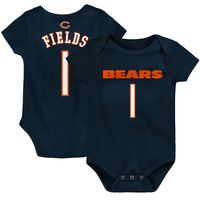 Infant Justin Fields Navy Chicago Bears Mainliner Player Name & Number Bodysuit