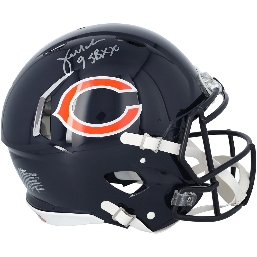 Casque Riddell Speed ​​authentique autographié par Jim McMahon des Chicago Bears avec inscription « SB XX Champs »