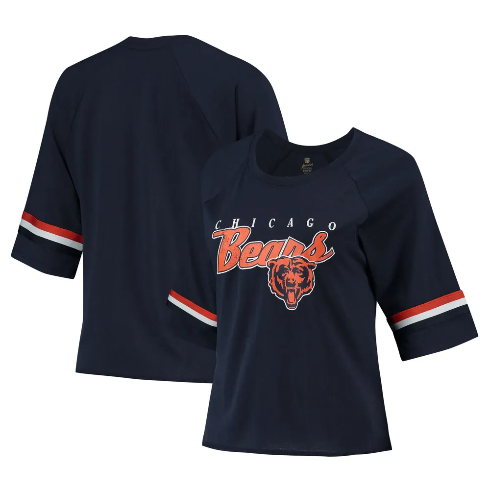 Lids Chicago Bears Juniors Burnout Raglan Half-Sleeve T-Shirt