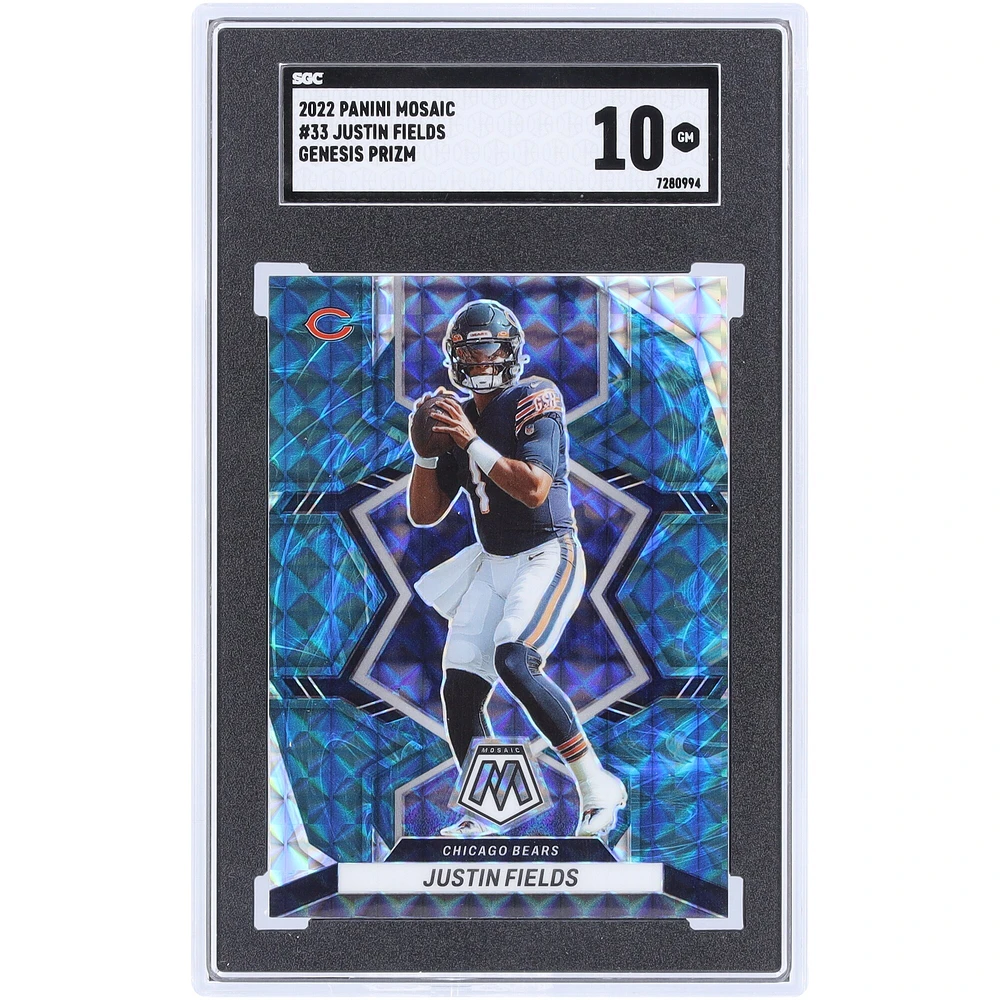 Justin Fields Chicago Bears 2022 Panini Mosaic Genesis Prizm #33 SGC authentifié 10 cartes