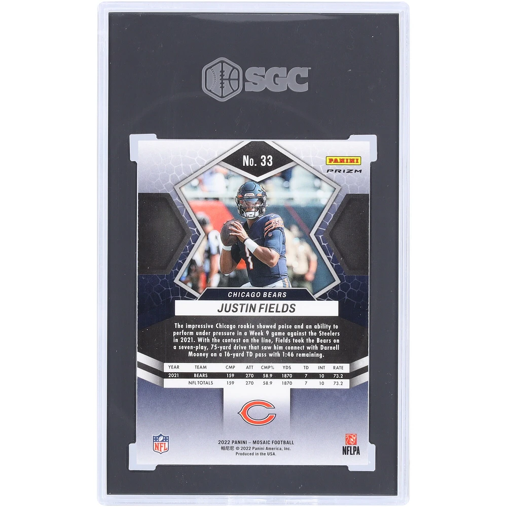 Justin Fields Chicago Bears 2022 Panini Mosaic Genesis Prizm #33 SGC authentifié 10 cartes