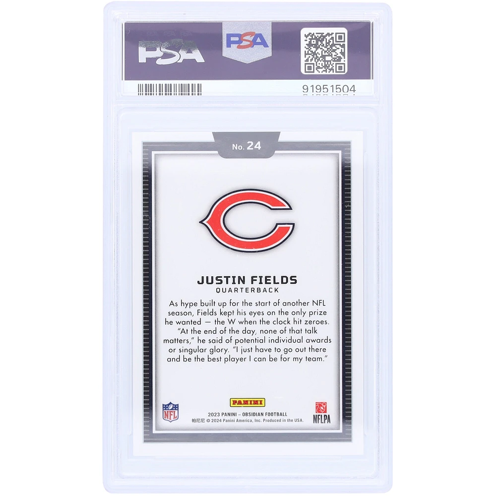 Carte Panini Obsidian Color Blast #24 PSA authentique 2023 de Justin Fields Chicago Bears