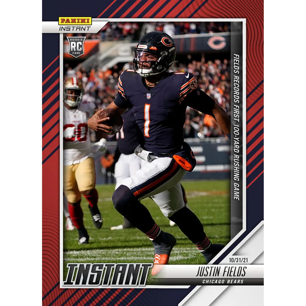 Lids Justin Fields Chicago Bears Fanatics Exclusive Parallel Panini Instant  NFL Week 8 100-Yards Rushing Single Rookie Trading Card - Limited Edition  of 99