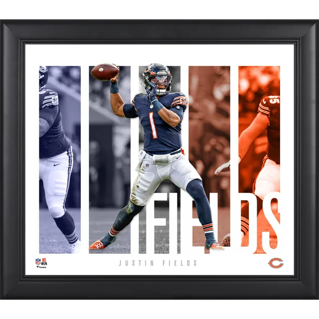 Justin Fields Chicago Bears Framed 15 x 17 QB Single Game Rushing Record Collage