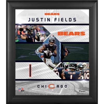 Justin Fields Chicago Bears Fanatics Authentic Framed 15" x 17" Stitched Stars Collage