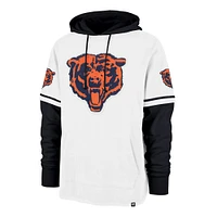 Men's '47  White Chicago Bears Throwback Shortstop Pullover Hoodie