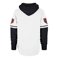 Men's '47  White Chicago Bears Throwback Shortstop Pullover Hoodie