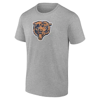 Men's Fanatics  Gray Chicago Bears Distressed Throwback Logo T-Shirt