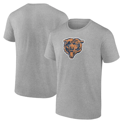 Men's Fanatics  Gray Chicago Bears Distressed Throwback Logo T-Shirt