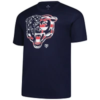 T-shirt Americana bleu marine Fanatics pour homme, grand et grand, des Chicago Bears