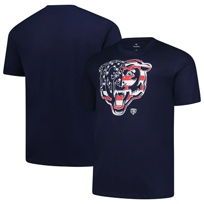 T-shirt Americana bleu marine Fanatics pour homme, grand et grand, des Chicago Bears