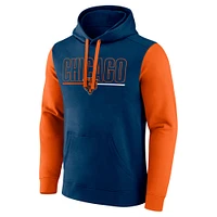 Sweat à capuche enfiler Fanatics bleu marine Chicago Bears Big & Tall Outline pour hommes