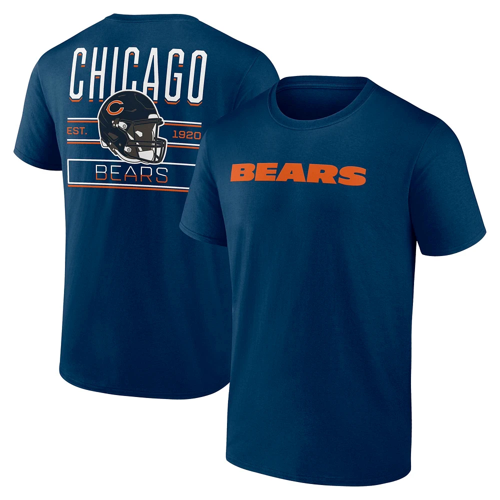 Men's Fanatics  Navy Chicago Bears Fundamentals T-Shirt