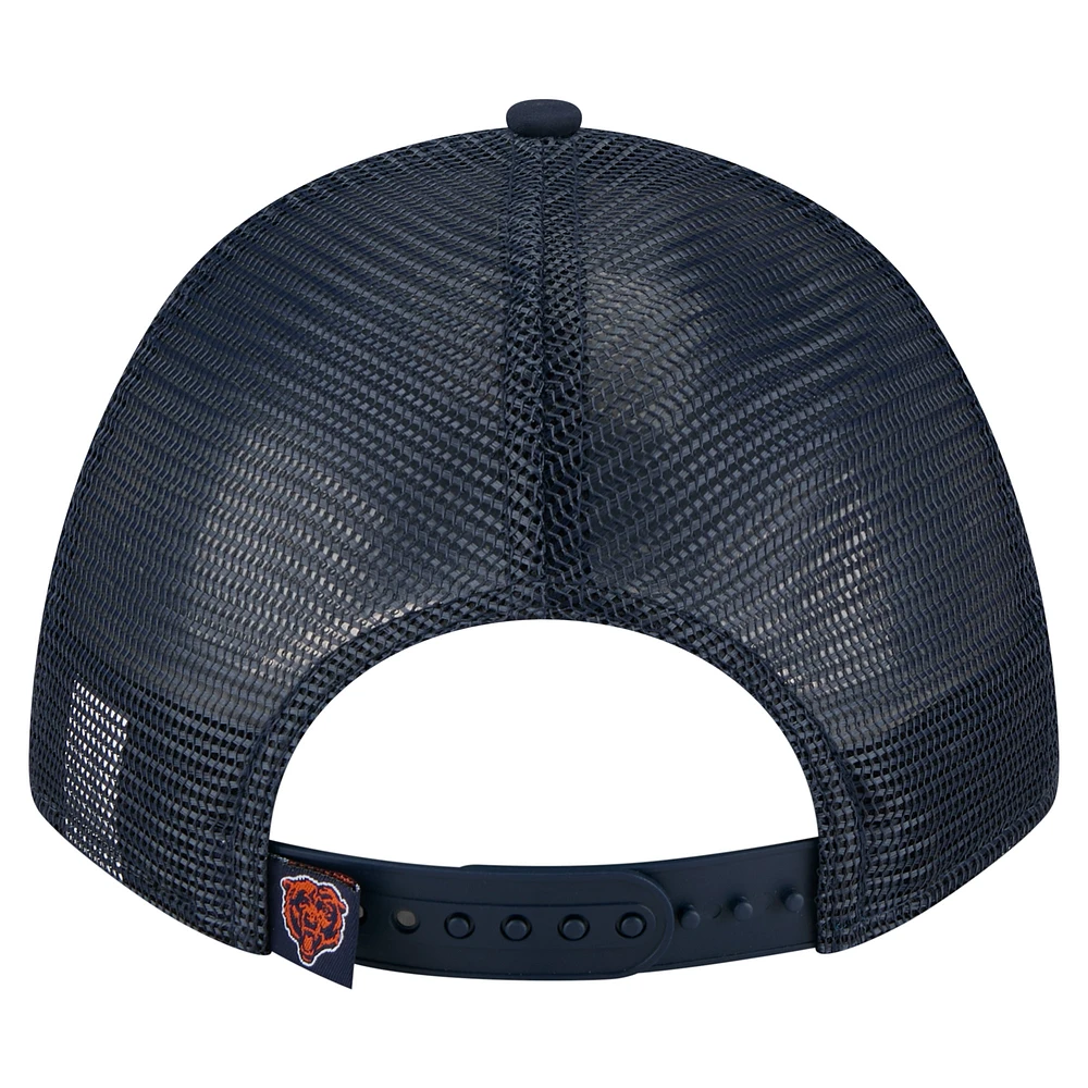 Men's New Era  Navy Chicago Bears Active Minimalist M-Crown A-Frame 9FORTY Adjustable Hat