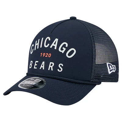 Men's New Era  Navy Chicago Bears Active Minimalist M-Crown A-Frame 9FORTY Adjustable Hat