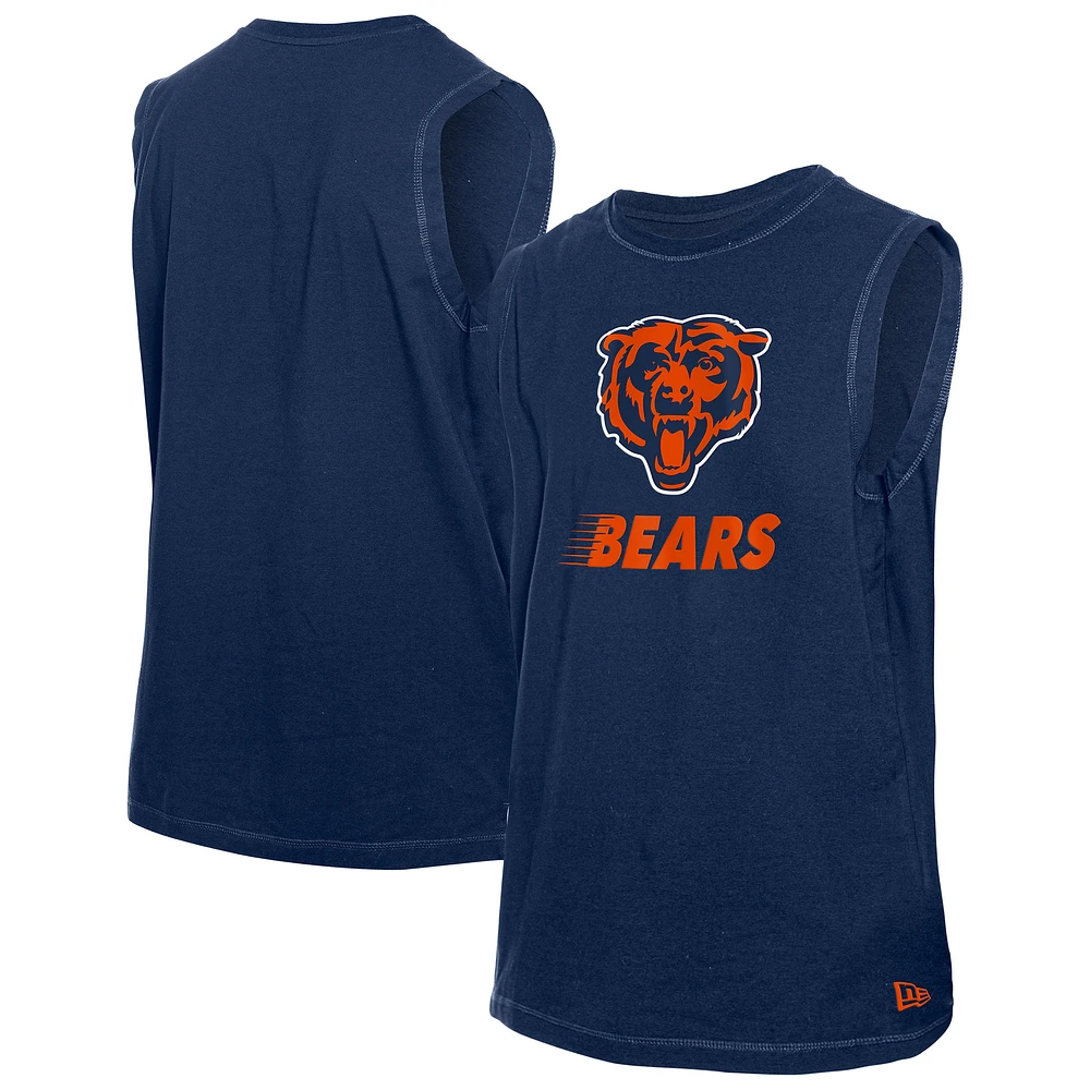 Men's New Era Navy Chicago Bears Leisure Collection Tank Top