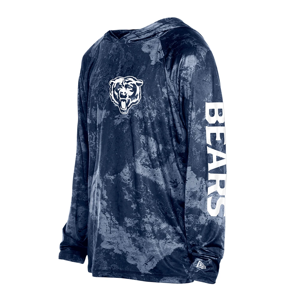 Men's New Era  Navy Chicago Bears RealTree Xtreme Camo Raglan Long Sleeve Hooded Top