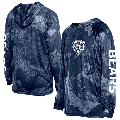 Men's New Era  Navy Chicago Bears RealTree Xtreme Camo Raglan Long Sleeve Hooded Top
