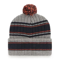 Bonnet en tricot à revers Rexford '47 Graphite Chicago Bears pour homme avec pompon