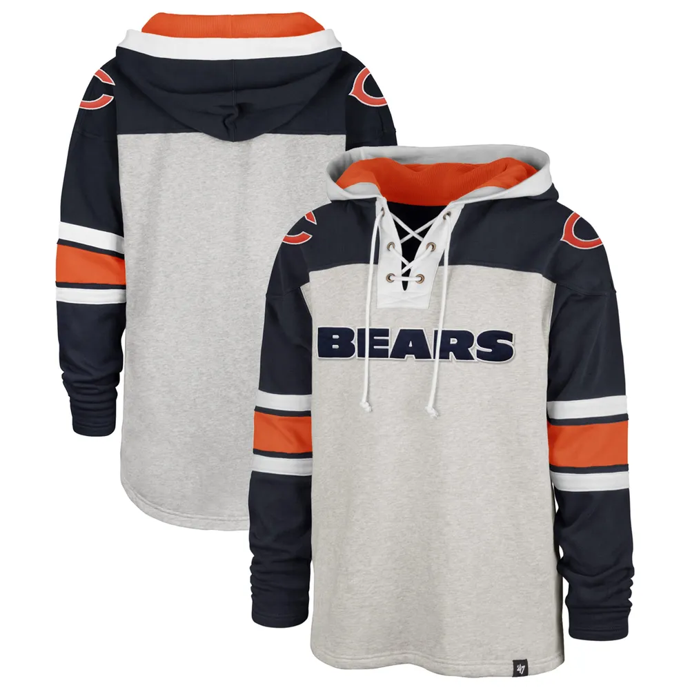 Chandail à lacets Gridiron Chicago Bears '47 gris/bleu marine pour homme - capuchon