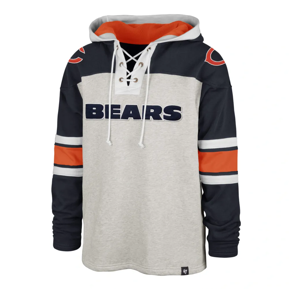 Chandail à lacets Gridiron Chicago Bears '47 gris/bleu marine pour homme - capuchon