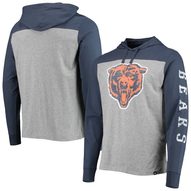 Men's Fanatics Branded Heathered Gray/Heathered Navy Chicago Bears Weekend  Casual Tri-Blend Raglan Long Sleeve T-Shirt