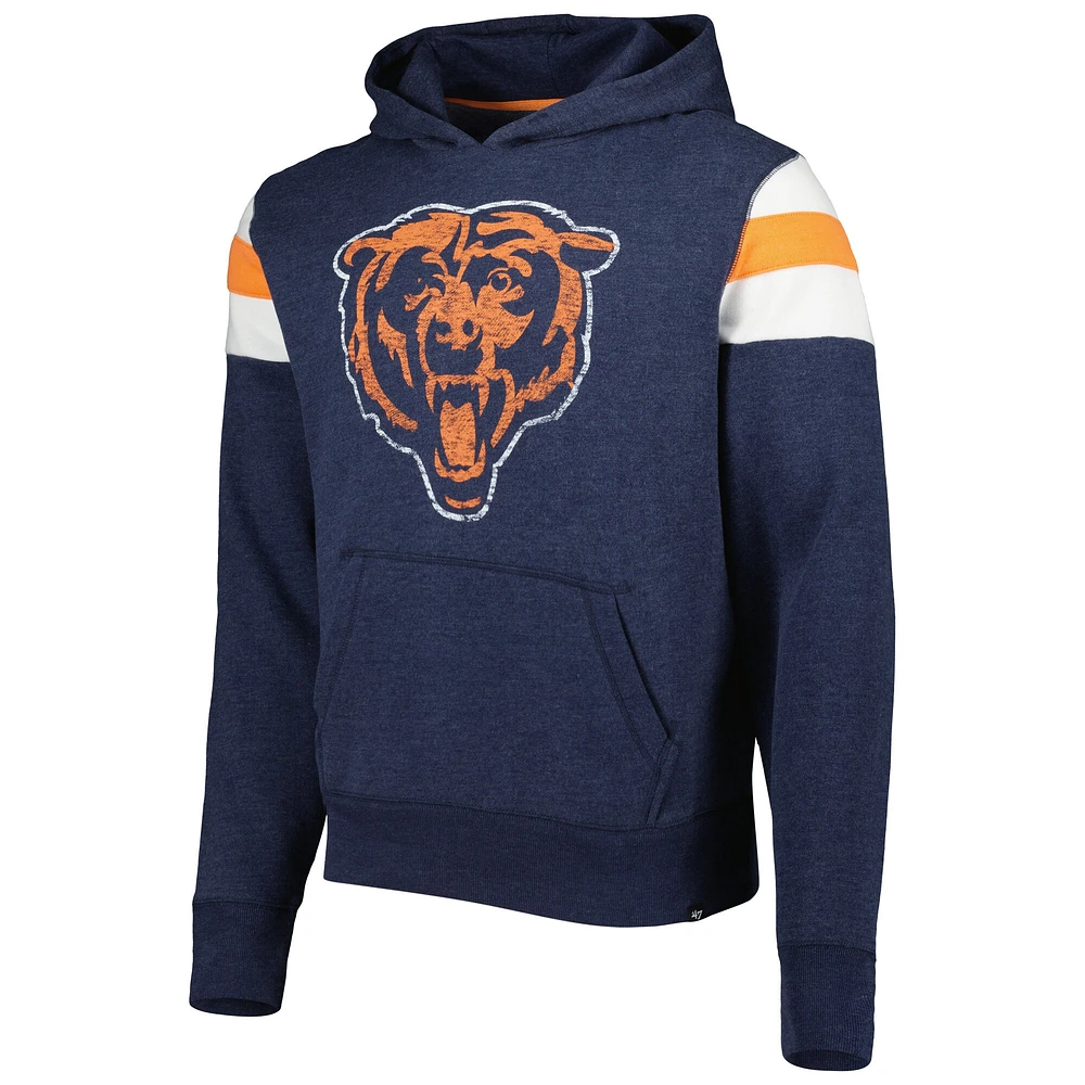 Men's '47 Heathered Navy Chicago Bears Premier Nico Pullover Hoodie