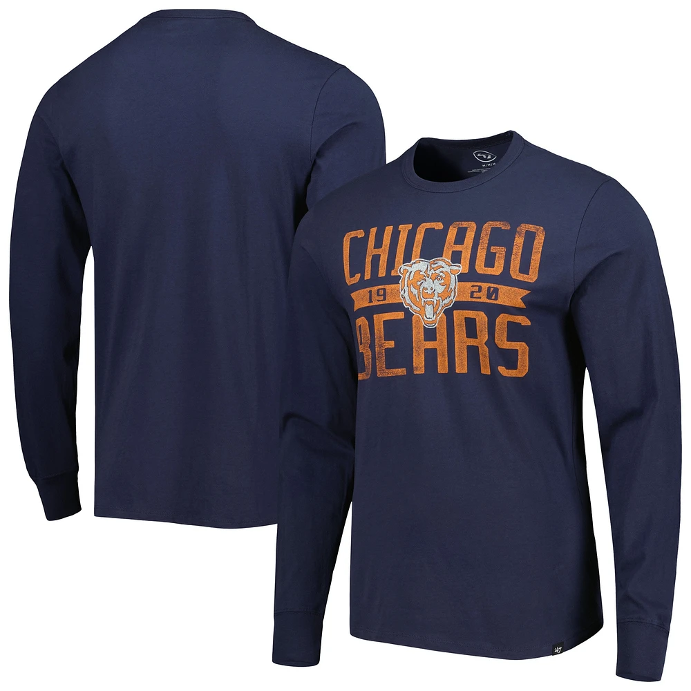 T-shirt à manches longues Franklin pour homme '47 Navy Chicago Bears Brand Wide Out