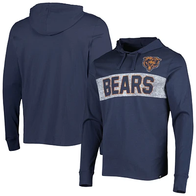 Men's '47 Navy Chicago Bears Field Franklin Hooded Long Sleeve T-Shirt