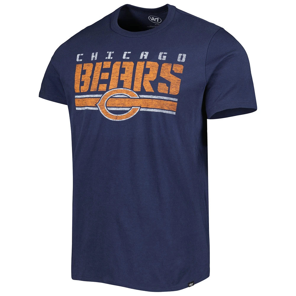 T-shirt pour homme '47 Navy Chicago Bears Logo Team Stripe