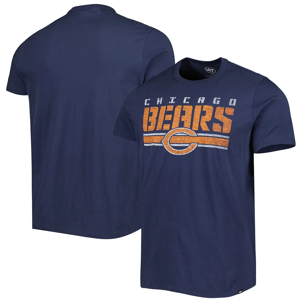 T-shirt pour homme '47 Navy Chicago Bears Logo Team Stripe