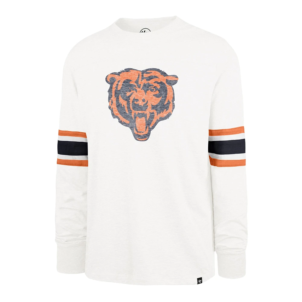 Men's '47 White Chicago Bears Gridiron Premier Brex Long Sleeve T-Shirt